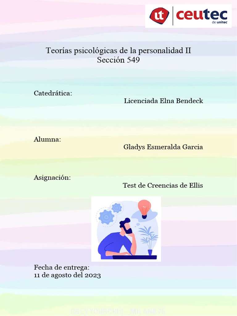 Análisis del Test de Creencias de Ellis | PDF | Pensamiento | Experiencia