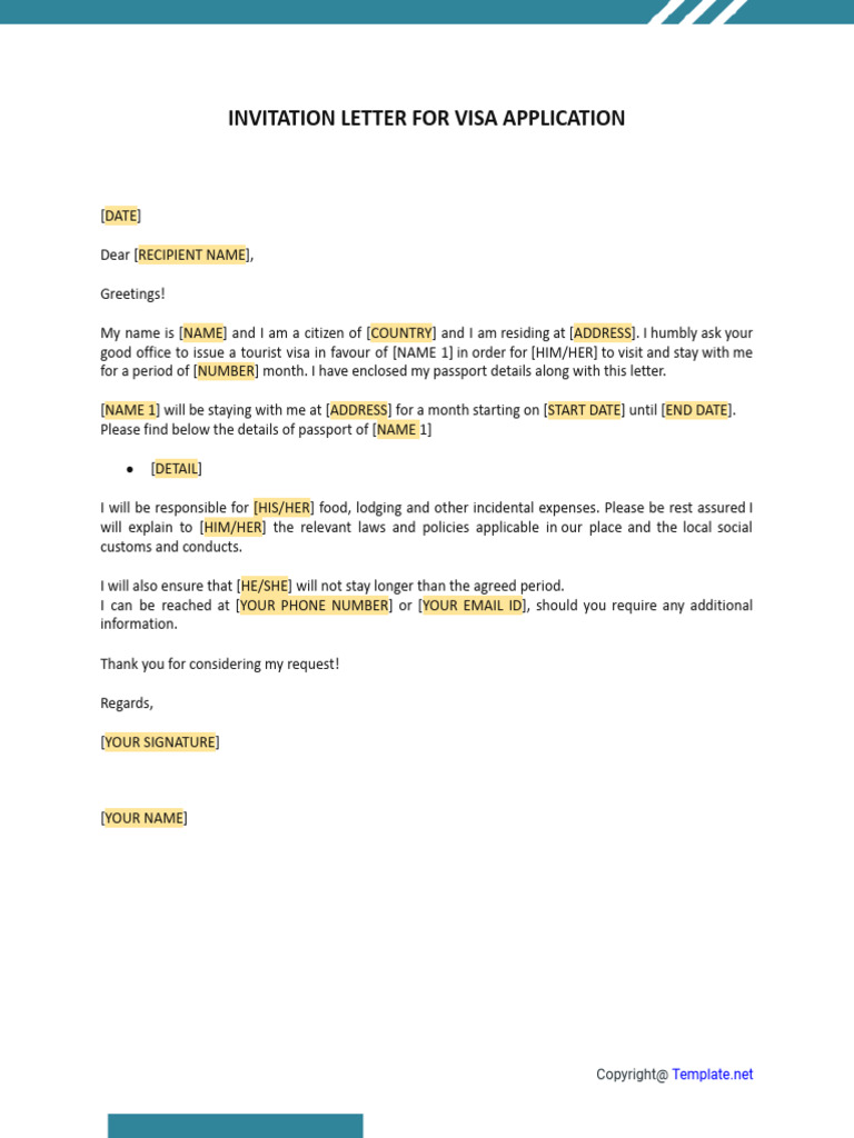 Visa Invitation Letter Template | PDF | Law