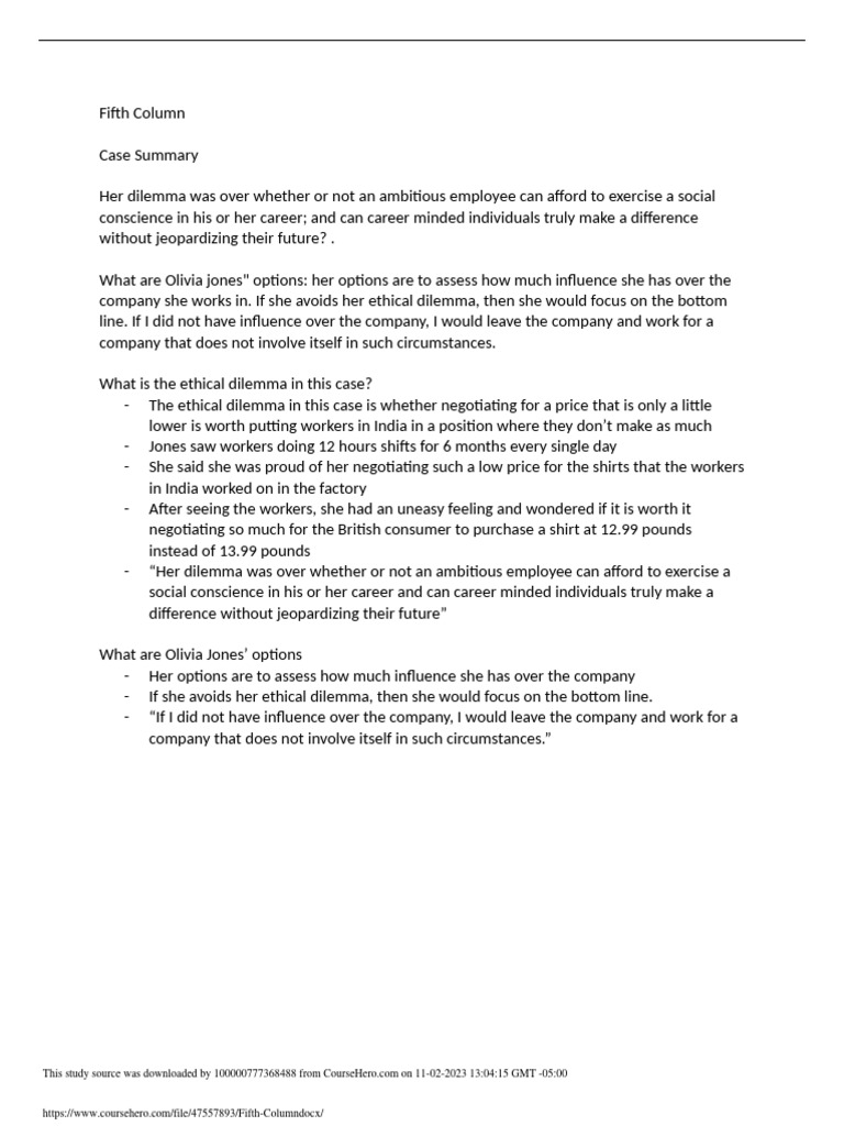 Fifth column pdf economies business