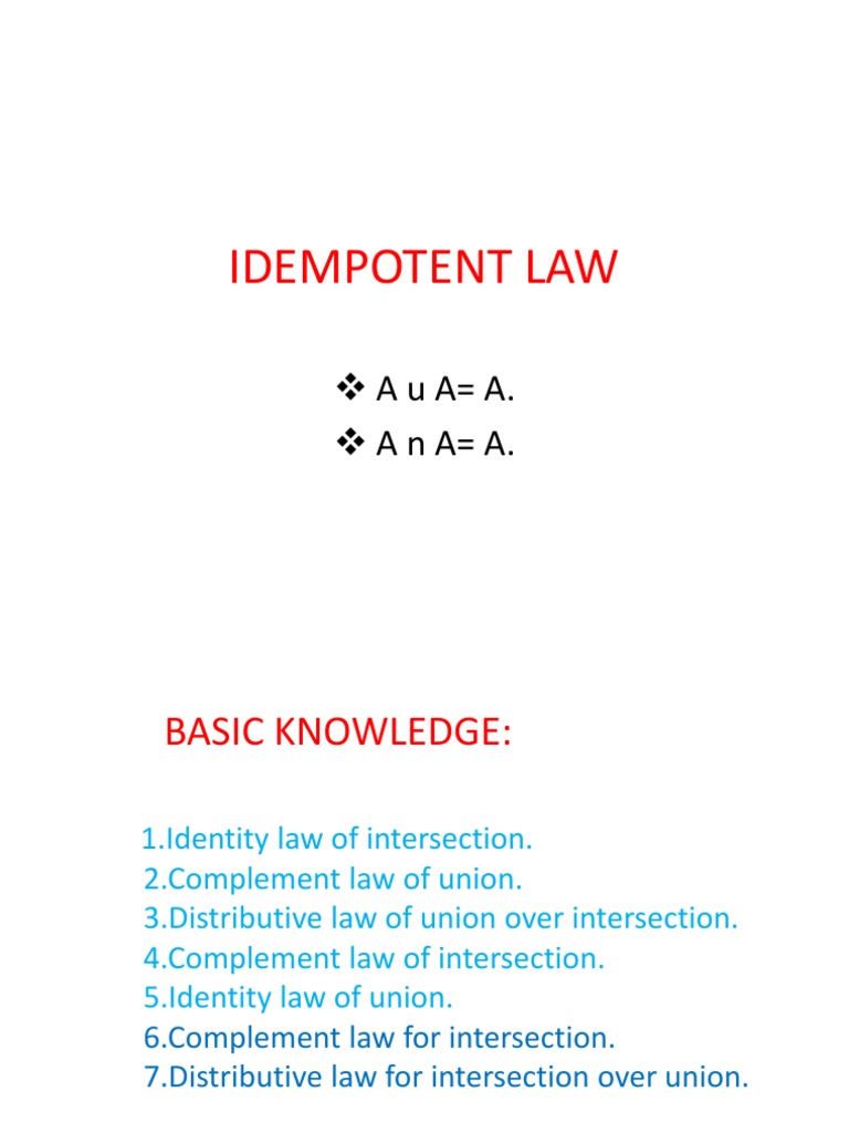 Understanding Idempotent Law in Set Theory | PDF | Social Science