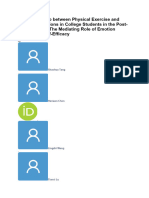 He Relationship Between Physical Exercise and Negative Emotions in College Students in The Post