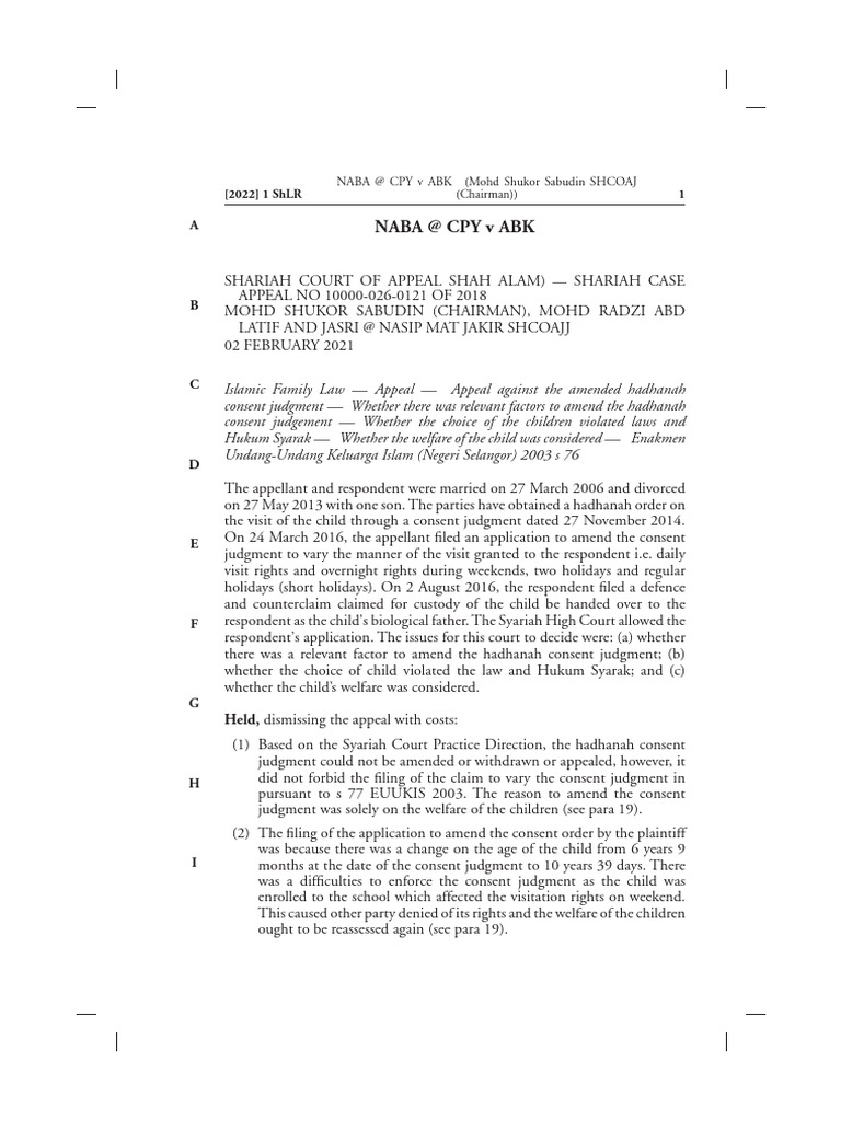 NABA at CPY V ABK (2022) 1 SHLR 1 | PDF | Judgment (Law) | Government
