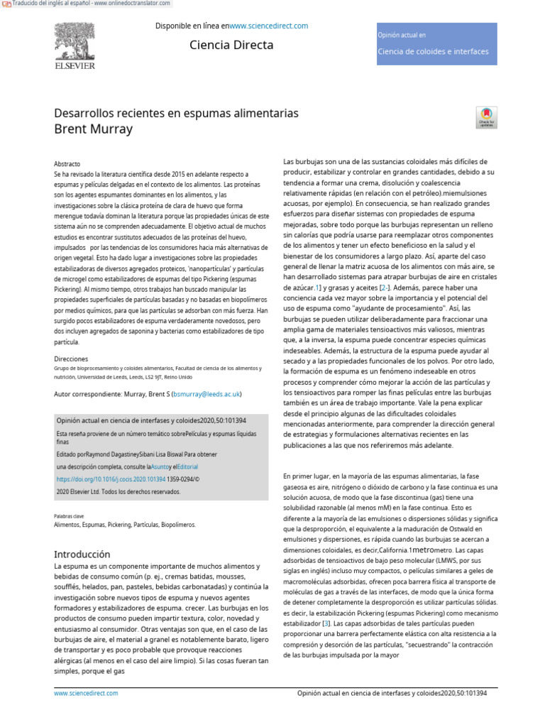 Recent Developments In Food Science