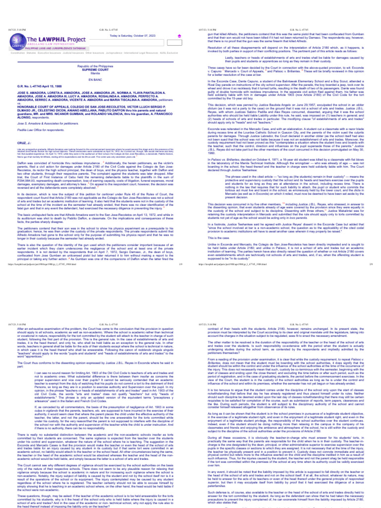Supreme Court Ruling on School Liability | PDF | Tort | Legal Liability
