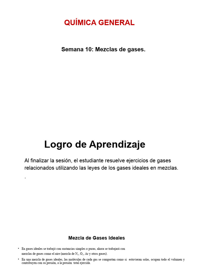 Mezcla de Gases | PDF | Gases | Mole (Unidad)