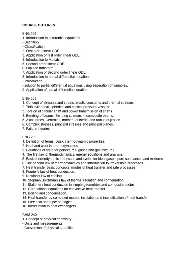 Course Outlines | PDF
