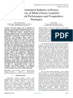 The Entertainment Industry in Kenya: An Analysis of Multi-Choice Limited's Organizational Performance and Competitive Strategies