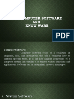 The Computer Software and Know Ware