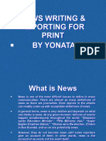 News Writing Reporting For Print PP