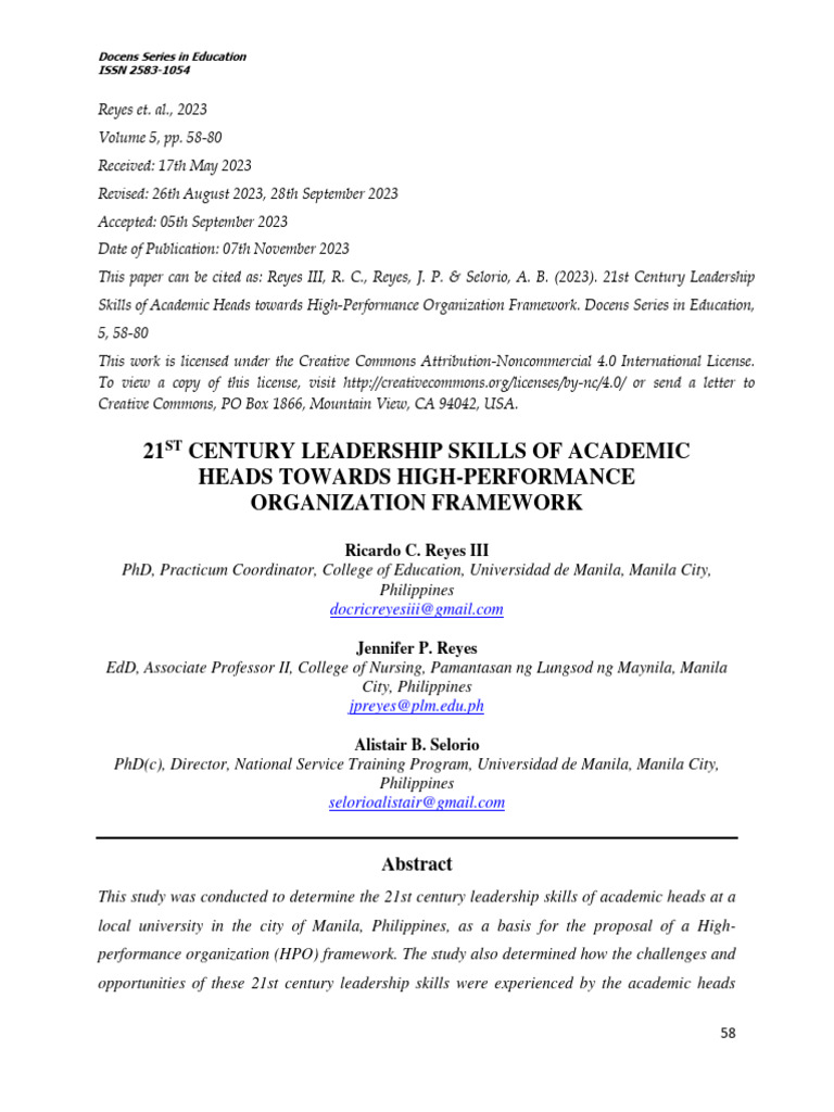 21st Century Leadership Skills Framework | PDF | Leadership | Creativity