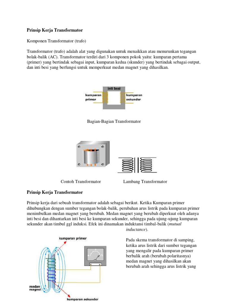 Prinsip dan Penggunaan Transformator | PDF