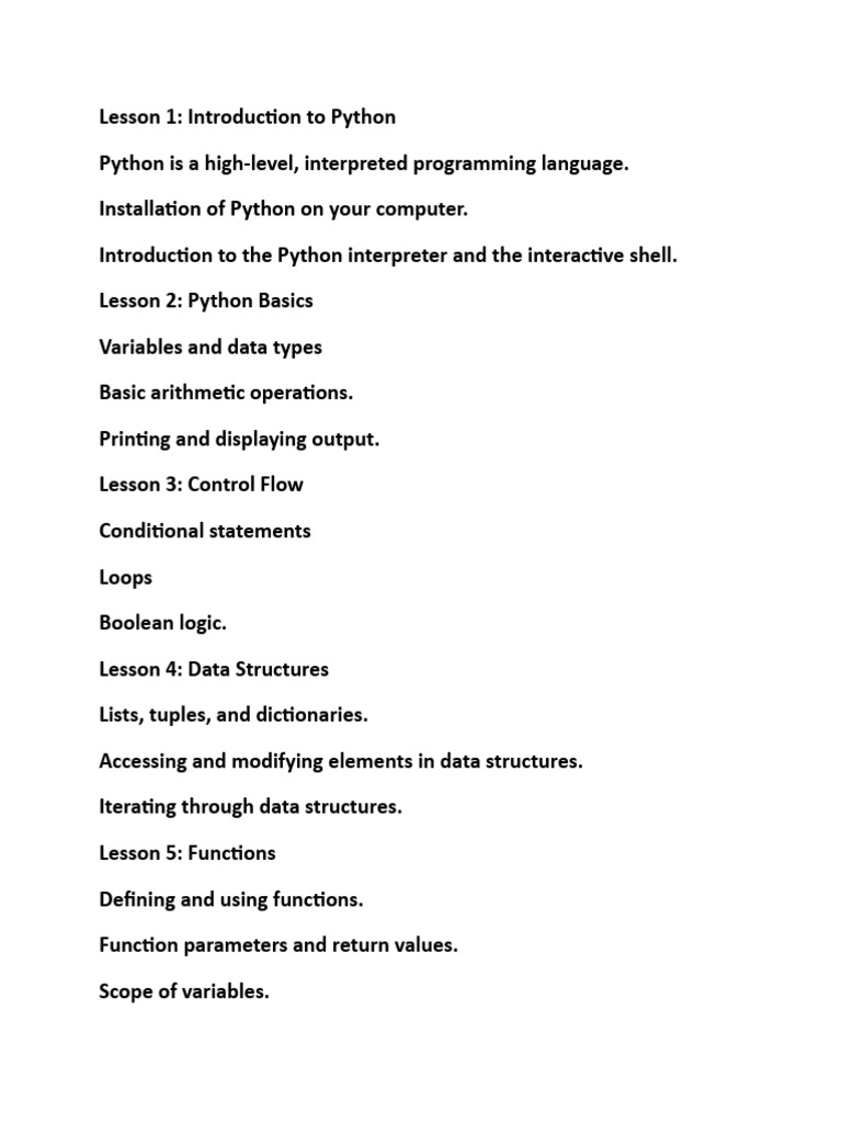 Python Complete Course Detail | PDF