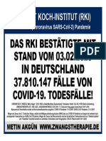 Das (RKI) bestätigte am 03.02.2023 in Deutschland 37.810.147 Fälle von COVID-19. Todesfälle.