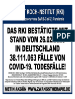Das (RKI) Bestätigte Am 26.02.2023 in Deutschland 38.111.063 Fälle Von COVID-19. Todesfälle.