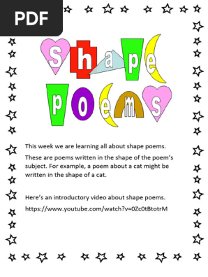 Shape poetry pack