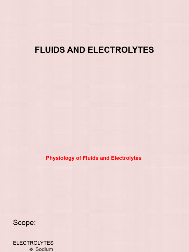 Understanding Fluids and Electrolytes | PDF | Kidney | Medical Specialties