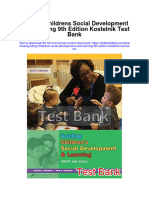 Guiding Childrens Social Development and Learning 9th Edition Kostelnik Test Bank