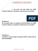 Problemas. Multiplicar Por 2 Cifras. Nivel 2