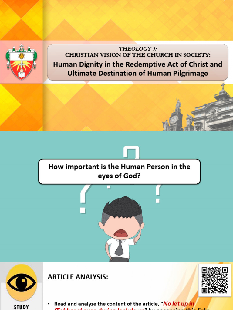 2 Human Dignity in The Redemptive Act of Christ and Ultimate Destination of Human Pilgrimage