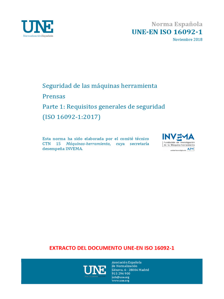 Requisitos de Seguridad ISO 16092-1 | PDF | Ingeniería mecánica ...