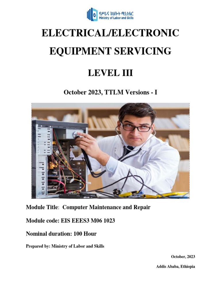 TTLM M06 L3 2016 Computer Maintenance and Repair | PDF | Computer Data ...