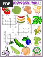 Vegetables Vocabulary Esl Crossword Puzzle Worksheets For Kids