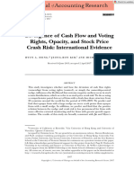 J of Accounting Research - 2017 - HONG - Divergence of Cash Flow and Voting Rights Opacity and Stock Price Crash Risk