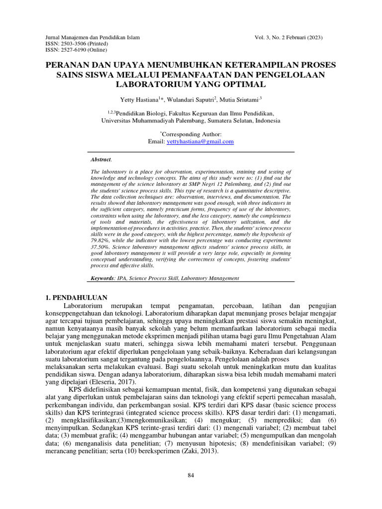 Jurnal manajemen dan pendidikan islam pdf science laboratories