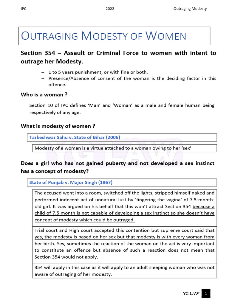 Outraging Modesty of Women | PDF | Sexual Harassment | Criminal Justice