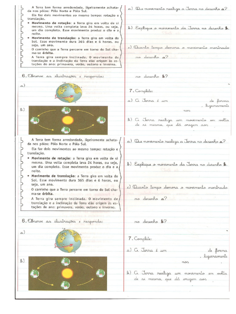 Movimentos Da Terra Sexto Ano | PDF