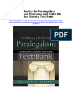 Introduction To Paralegalism Perspectives Problems and Skills 8th Edition Statsky Test Bank