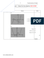 Transformation of Graphs 2 Mark Scheme