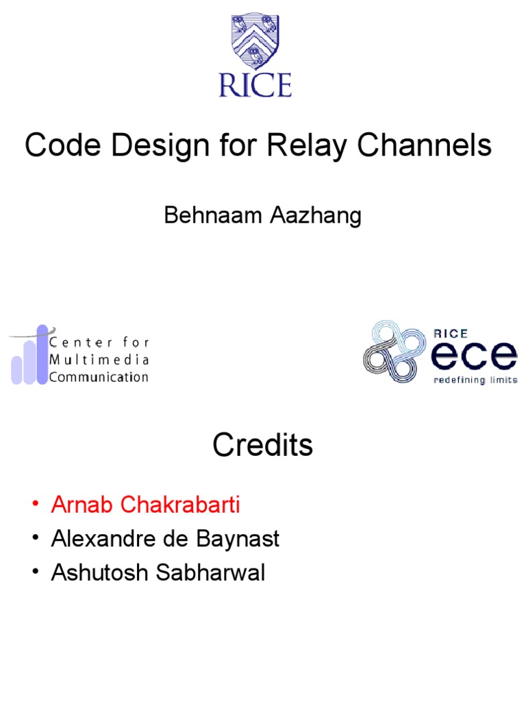 Code Design for Relay Channels | PDF | Low Density Parity Check Code ...