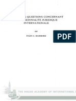 Nouvelles Questions Concernant La Personnalité Juridique Internationale