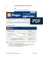 Langkah-langkah mengedit blog pada Blogspot