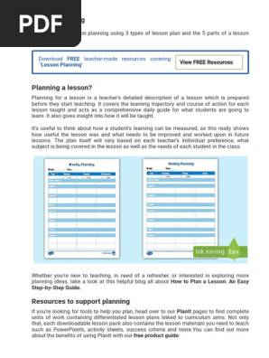 3 Types Of Lesson Plan & The Five Parts Of A Lesson _ Wiki