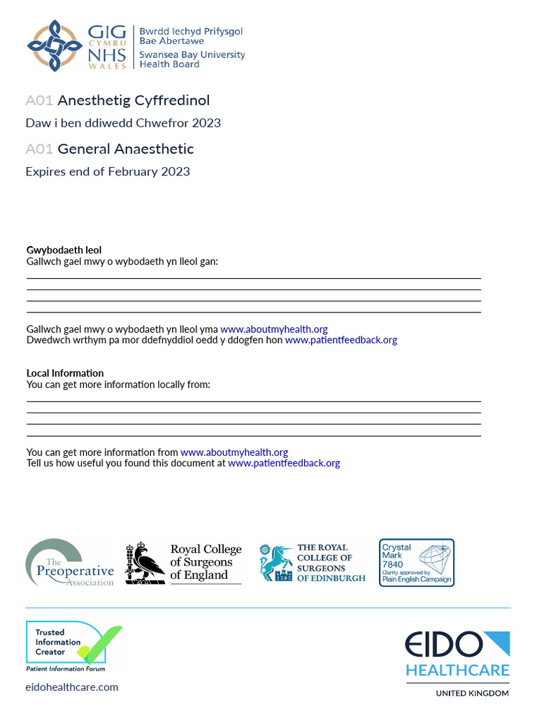 A01 - General Anaesthesia EIDO | PDF