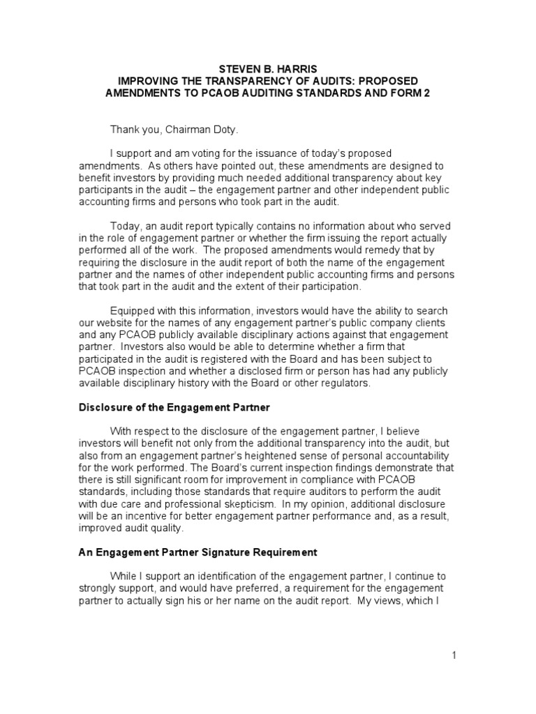 PCAOB Form 2 Amendments for Audit Transparency | PDF