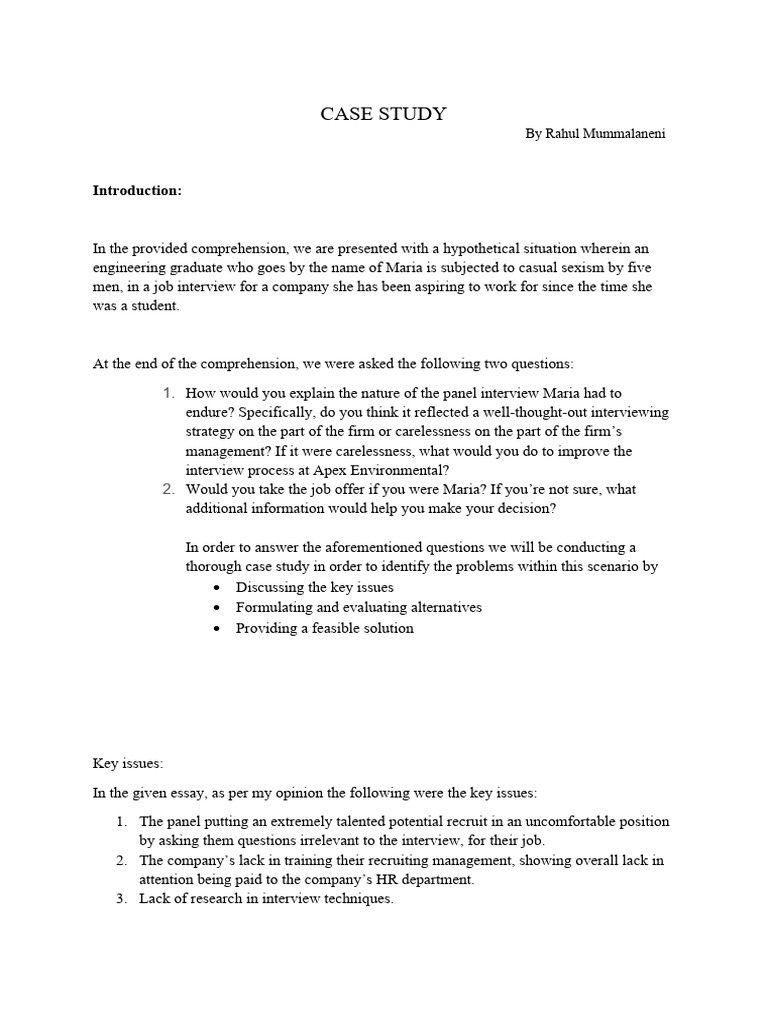 Interview Bias in Job Recruitment Case | PDF | Job Interview ...