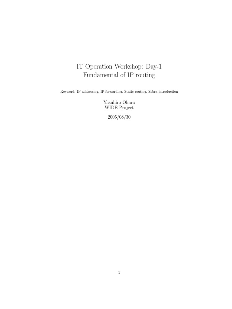 Day One | PDF | Ip Address | Telecommunications