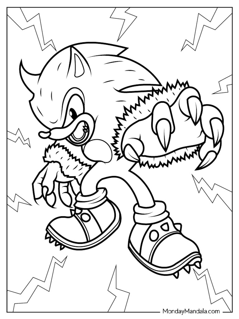 Coloring Page of Sonic The Werehog For Kids | PDF
