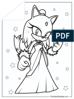 Blaze The Cat Wearing Gown Coloring in