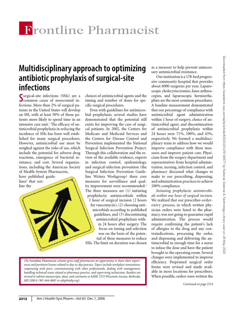Ajhp2312 antibiotic prophylaxis pdf pharmacy surgery