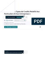 Les Differents Types de Credits Relatifs Aux Particuliers Et Aux Entreprises 1 - PDF - Crédit - Finance Et Gestion Monétaire