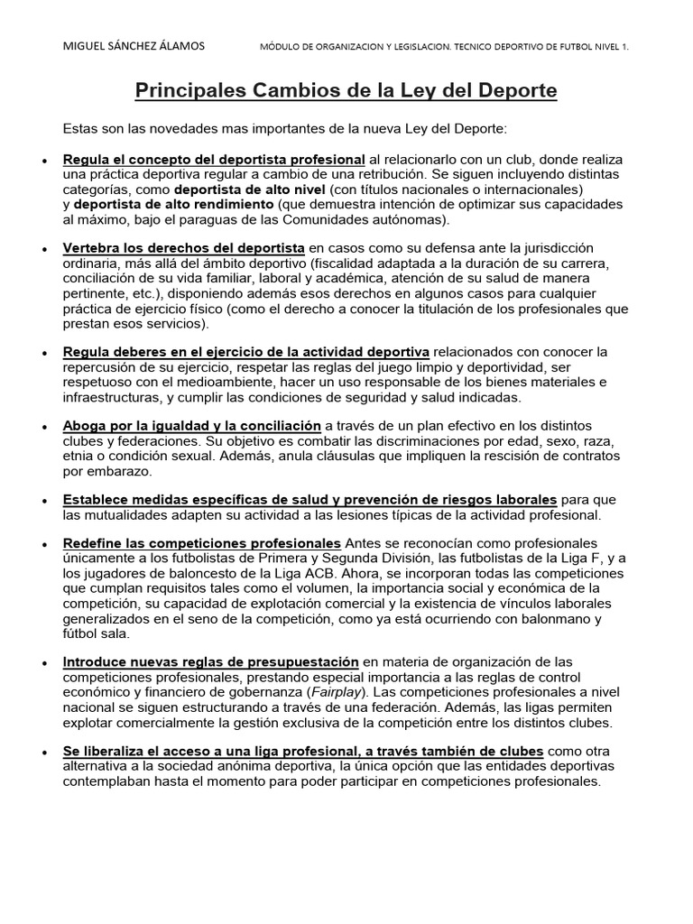 Obligaciones De Las Federaciones Con La Nueva Ley Del Deporte – GSRDF