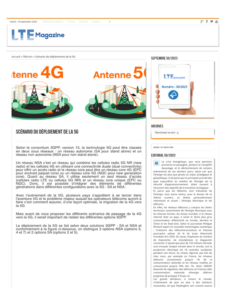 Scénarios de déploiement de la 5G | PDF | 4G | LTE (Télécommunication)