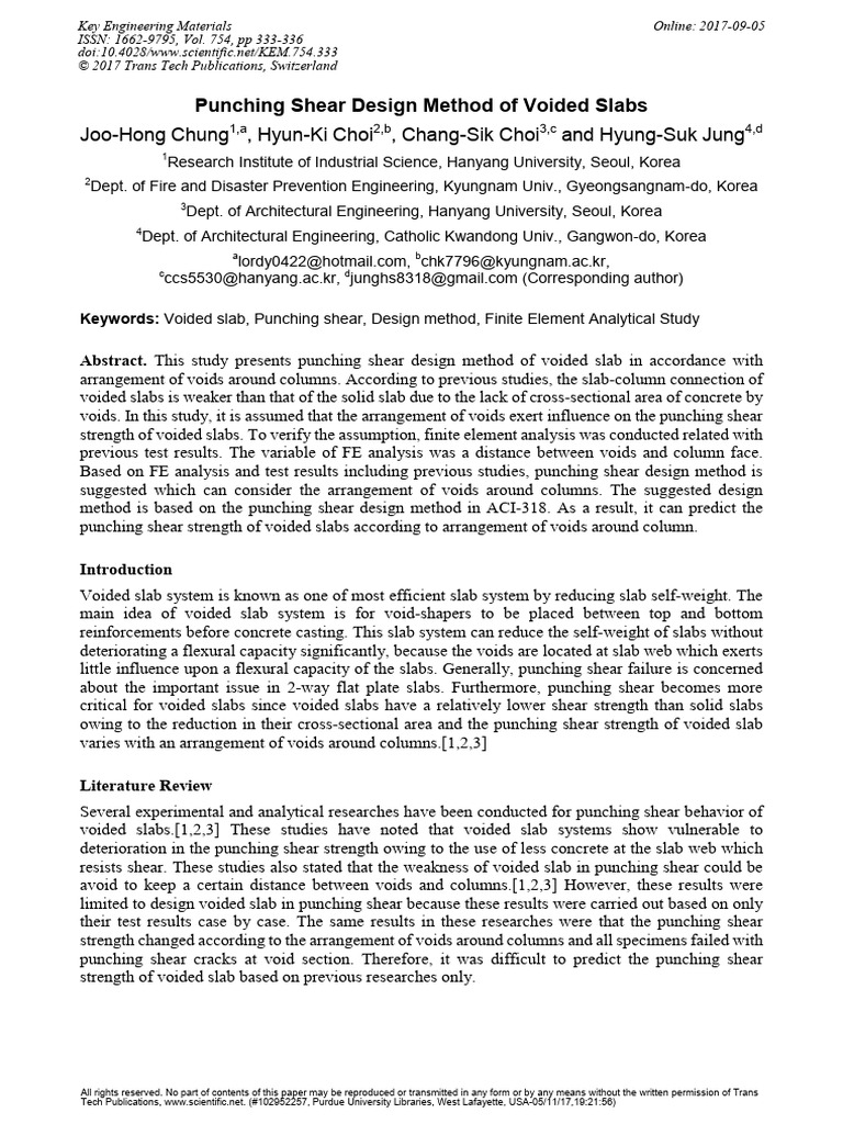 2017 Punching Shear Design Method of Voided SlabsQ4 PDF Fracture Strength Of Materials