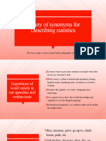 Justas Ruseckas The Variety of Synonyms Regarding Statistics in Speaking Tasks