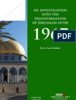 An Investigation Into The Transformation of Jerusalem After 1967