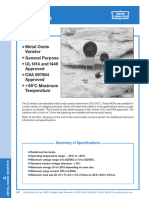 Series: Metal Oxide Varistor General Purpose UL 1414 and 1449 Approved CSA 097864 Approved Temperature